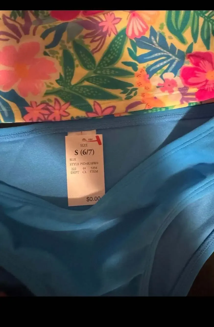Cat & Jack Girls' Tankini Swimsuit Set, Tropical Floral Print - Picture 4 of 4